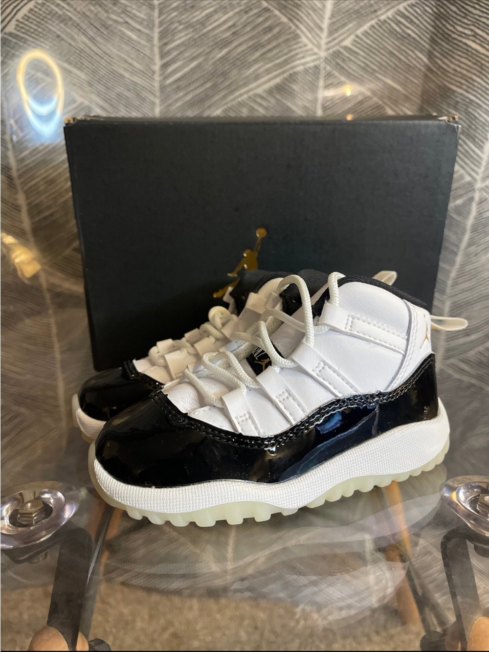Jordan Kids Black and White Low Top Sneakers